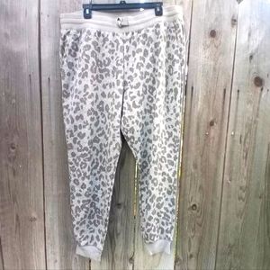 Old Navy Jigger Pants Womens Size XL Gray Animal Print Pullover Soft Tie Waist